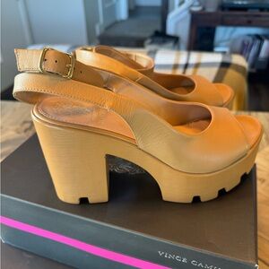 Vince Camuto Camel Platform Heels